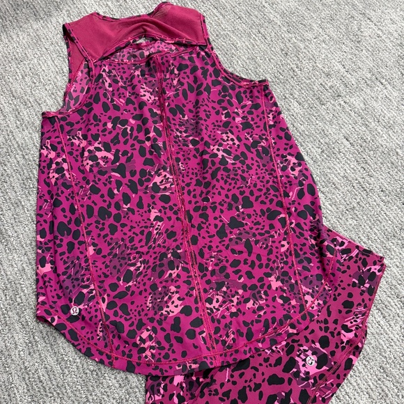 Lululemon Base Pace High-Rise Running Tight 25" Cheetah Camo Magenta Purple 6 - Picture 9 of 9